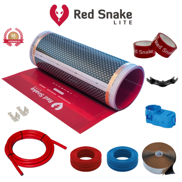 Folia grzewcza pod panele - zestaw 5m² Red Snake LITE 50cm/60W/mb